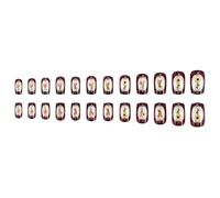 24Pcs Square Press On Nails Valentine French Fake Nails Acrylic False Nails Artificial Nails Glues On Nails For Womens