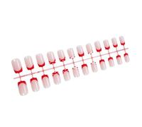 24Pcs Square Press On Nails Valentine French Fake Nails Acrylic False Nails Artificial Nails Glues On Nails For Womens