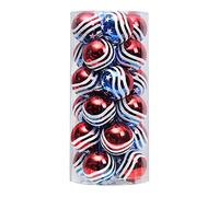 24PCS Stars&Stripes Independence Day Ball Ornament ,60mm Patriotic Hanging Ball Ornaments 4th of July Decoration American Flag Ornament for Independence Day, Christmas Tree, USA Themed Party Supplies