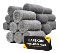 24Pcs Steel Wire Wool Pads Heavy Duty Kitchen Cleaning Wire Rolls