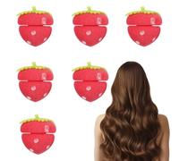 24PCS Strawberry Hair Rollers, Strawberry Heatless Curlers, Magic Strawberrys Sponge Hairs Rollers, Easy and Comfortable Hairstyling While Sleeping (6pcs)