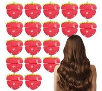 24PCS Strawberry Hair Rollers, Strawberry Heatless Curlers, Magic Strawberrys Sponge Hairs Rollers, Easy and Comfortable Hairstyling While Sleeping (18pcs)