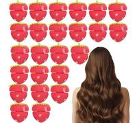 24PCS Strawberry Hair Rollers, Strawberry Heatless Curlers, Magic Strawberrys Sponge Hairs Rollers, Easy and Comfortable Hairstyling While Sleeping (24pcs)