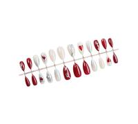 24pcs Stylish Almond False Nails Press On Nails With 3D Striped Designs Nails Decoration Easy Application For Women