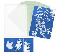24pcs Sun Print Paper Kit, A4 Cyanotype & Folder High Sensitive Sun/Solar Activated Printing Sunprint Art Paper Sunlight Photography & Craft Projects Supplies for Kids DIY Art Education