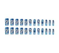 24PCS Sweet And Cool Pattern Nail Patch Finished Product, Gradual Change Wear Nail, Dark Design Artificial Nail Set for Women Party Daily Wear Party