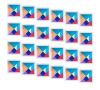 24PCS Tangram Puzzle Set Educational For Kids Colorful Wooden Building Block Game Toy For Early Childhood Development