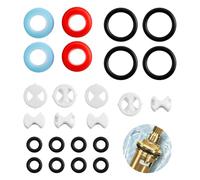 24pcs Tap Valve Cartridge Replacement Kit Tap Washers for Mixer Taps Set with 1/2 Turn Silicone Ceramic Discs O Ring Gaskets Washers for Kitchen Sink Tap Leaking Repair