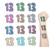 24pcs Temporary Tattoos Stickers, Number 13 Hand Tattoo 13 Tattoos Stickers Rave Accessories for Concert Rave Accessories Girl Women Fans