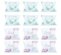 24pcs Thank You Sweet Boxes, Wedding Favour Boxes Candy Box White Paper Hot Stamping Love Heart Retro Creative Wedding Party Favor Treats Bags Mini Gift Boxes (9X6.5X2.4cm)