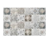 24PCS Tile Stickers Moroccan Grey, Peel and Stick Wall Tiles Self Adhesive, Kitchen & Bathroom Tile Stickers, Waterproof PVC Adhesive Tiles for Backsplash Floor Fireplace