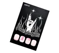 24Pcs Tips European Type Short Square Form Artificial Fingernails Glossy Artificial False
