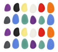 24Pcs Toys Sensory Toy for Autism, Textured Soft Stone, Silicone Worry Stone with Smooth Edge, Stress Calming Toys Travel Toy Gift for Students Kids Adults Anxiety Relief