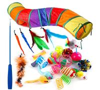 24pcs Tunnel Hideouts Furry Suitable For Indoor Cats Stick Crinkle Mice-