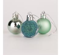 30mm/24Pcs Christmas Baubles Shatterproof Turquoise, Christmas Tree Decorations Ball Ornaments Balls Xmas Hanging Decorations Holiday Decor - Shiny,Matte,Glitter