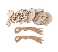 24pcs Unfinished Wooden Ornaments Squirrel Pumpkin Hedgehog | Paintable Cutouts Smooth Burr-free Edges, Easy Hanging and Assembly, 7cm Size, Classroom or Family Gathering Craft