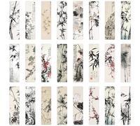 24PCS Unique Chinese Ink Painting Bookmarks, Traditional Oriental Art Reading Accessories, Cultural Gifts for Book Lovers Women Kids Students Teachers, Vintage Collectibles with Ancient Aesthetics