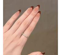 24Pcs Valentine's Day Acrylic False Nails Almond Artificial French Tips Leopards Print Press On For Women Valentine's Day Nail Art