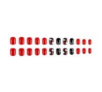 24pcs Valentine's Day Press On Nail Short Square Shape Heart Design For Fashionable Women Acrylic Fake Nails Fashionable Women