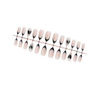 24pcs Valentine's Day Press On Nails Almond French False Nails With Heart Designs Nails Accessories Stick On Nails Art