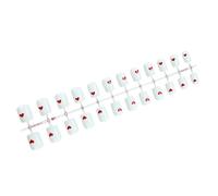 24pcs Valentines Nails Short Square Press On Nails Elegant Heart Designs Stick On Nails Manicure For Stylish Women