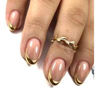 24Pcs Valentine's Press on Nails Short Square Heart Fake Nails Silver Glitter French Tip False Nails Artificial Nails Nude Full Cover Glue on Nails (French Tip Fake Nails-6)