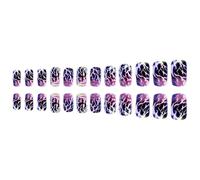 24Pcs Vampy False Nails with Lighting Lighting Design Glamoring Gothic for Daily Party Wear Press on