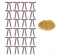 24pcs Velvet Bow Ornaments 18x13cm Gold Bead Chain Xmas Tree Decor | Plush flannel velvet bows in festive red and green with 7m gold bead chain easy loops for trees wreaths garlands