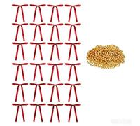 24pcs Velvet Bow Ornaments 18x13cm Gold Bead Chain Xmas Tree Decor | Plush flannel velvet bows in festive red and green with 7m gold bead chain easy loops for trees wreaths garlands