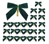 24pcs Velvet Bows For Christmas Tree, 3.5x3.5 Inches Vintage Christmas Tree Bows Decorations, Hanging Vintage Velvet Bow Ornaments For Wreath, Door, Window, Indoor, Gift Wrapping