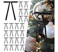24Pcs Velvet Christmas Bows 5 x 7 Inch Rustic Crafts Gift Bows Vintage Velvet Ribbon Bows for Christmas Tree Garland Home Wedding Decoration (Black, 5 * 7in)