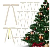 24Pcs Velvet Christmas Bows, Wedding Holiday Tree Decor, Rustic Velvet Ribbon Bows Xmas Wreath Gift Decoration(Champagne)