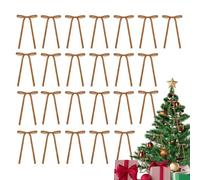 24pcs Velvet Christmas Tree Bows, 13 * 18cm Twist Tie Satin Bows, Velvet Christmas Decorative Bows, Wine Red Ribbon Bows, for Gift Wrapping, Xmas Tree Decor, Wedding, Birthday, Wreath (Khaki)