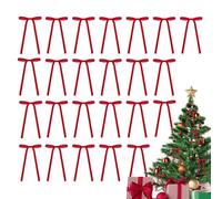 24pcs Velvet Christmas Tree Bows, 13 * 18cm Twist Tie Satin Bows, Velvet Christmas Decorative Bows, Wine Red Ribbon Bows, for Gift Wrapping, Xmas Tree Decor, Wedding, Birthday, Wreath (red)