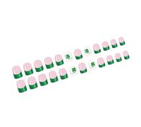 24Pcs Versatile Short Length False Nails French Light Green Fake Glitters Design Suitable for Work and Event Green