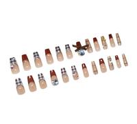 24pcs Vintage Checkers Fake Nails with Elegant Bowknot