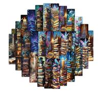 24Pcs Vintage Reading Books Cardboard Bookmarks, Premium Thickened Paper with Magic Library Prints, Dark Romance Paper Book Marks for Women, Book Mark Pack for Book Lovers, Students & Reading Gifts