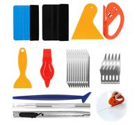 24Pcs Vinyl Wrap Tools with 2 Replacement Felt, Vinyl Wrap Squeegee Kit, Wallpaper Smoother Tool for Car Wrapping, Window Films, Protective Films, and Bubble Removal