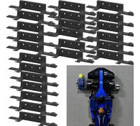 24Pcs Wall Mount Compatible with Speed Champions Sets, Wall Bracket with a Base for Brick Cars and The Pilot/Figure