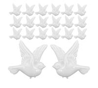 24pcs White 3D Pigeon Plastic Self Adhesive Wall Stickers