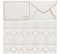 24pcs White Gold Border Invitation Envelopes Paper and Foil A7
