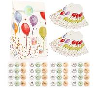24PCS White Paper Party Bags - Suitable for Kids Birthday, Wedding & More - 24x13x8cm