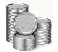 24Pcs Wide Mouth Mason Jar Covers, Leak-Proof Metal Canning Lids with Silicone Seals, Compatible with Ball, Kerr & Kilner Jars for Food Storage and Preservation