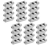 24pcs Wire Rope Clamps Double Hole 5mm Iron Hex Socket Screw Silver