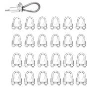 24PCS Wire Rope Clip Clamps M3 M5 Stainless Steel U-Bolt Saddle Fastener for Ø 3mm and 5mm Clothesline, Heavy Duty Rope Cable Grip for Securing, Rigging, Garden, Industry Workshop Household Use