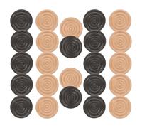 24pcs Wooden Checkers Pieces Set Threaded Wood Board Game Accessories
