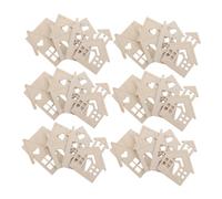 24pcs Wooden Craft Blanks House Shaped Unfinished Wood Pieces Pack