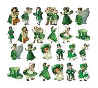 24Pcs Wooden Patrick ' s Day Hanging Ornaments for Irish Celebration Decor Patrick ' s Day Decorations