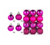 24pcs Xmas Baubles 30mm Diameter Party Wedding Decor Set(Mei red) | 24-piece set, 30mm diameter, shatterproof plastic, safe for kids and pets, classic tree decor
