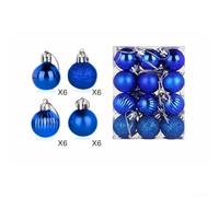 24pcs Xmas Baubles 30mm Diameter Party Wedding Decor Set(Sapphire blue) | 24-piece set, 30mm diameter, shatterproof plastic, safe for kids and pets, classic tree decor